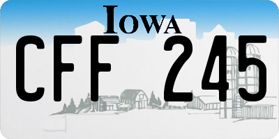 IA license plate CFF245