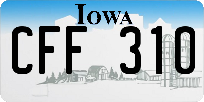 IA license plate CFF310