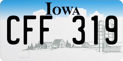 IA license plate CFF319