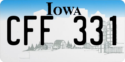 IA license plate CFF331
