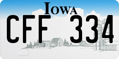 IA license plate CFF334