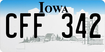 IA license plate CFF342