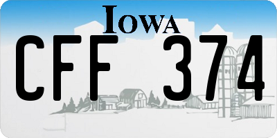 IA license plate CFF374
