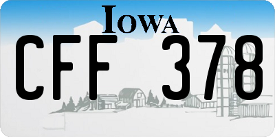 IA license plate CFF378