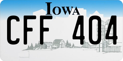 IA license plate CFF404