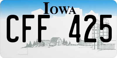 IA license plate CFF425