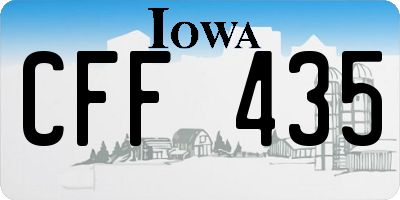 IA license plate CFF435