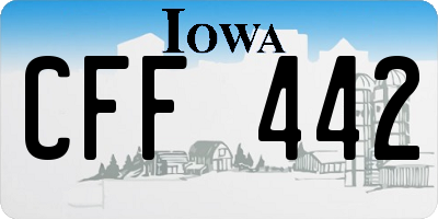 IA license plate CFF442