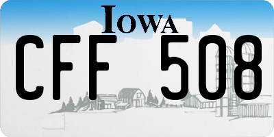 IA license plate CFF508