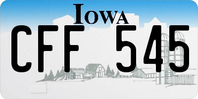 IA license plate CFF545