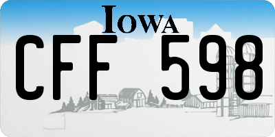 IA license plate CFF598