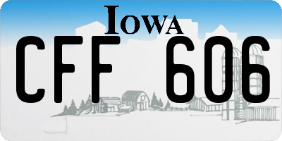 IA license plate CFF606