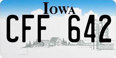IA license plate CFF642