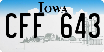 IA license plate CFF643