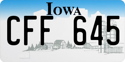 IA license plate CFF645