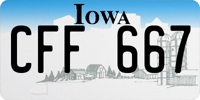 IA license plate CFF667