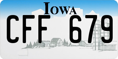 IA license plate CFF679