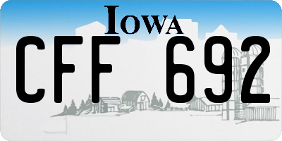 IA license plate CFF692
