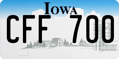 IA license plate CFF700