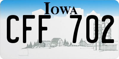 IA license plate CFF702