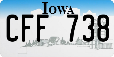 IA license plate CFF738