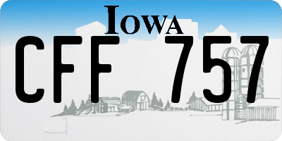 IA license plate CFF757
