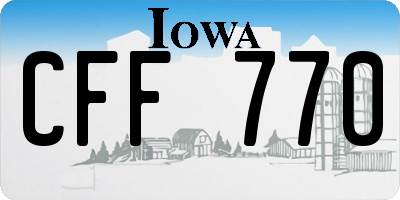 IA license plate CFF770