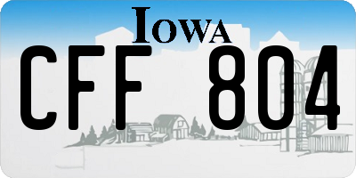 IA license plate CFF804