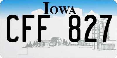 IA license plate CFF827
