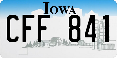 IA license plate CFF841