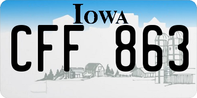 IA license plate CFF863