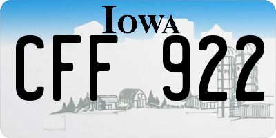 IA license plate CFF922