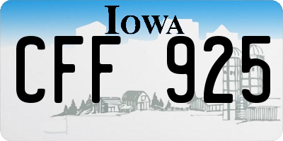 IA license plate CFF925