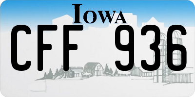 IA license plate CFF936