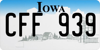IA license plate CFF939
