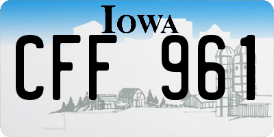 IA license plate CFF961