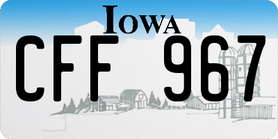 IA license plate CFF967