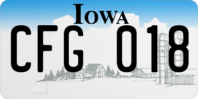 IA license plate CFG018