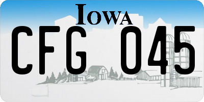 IA license plate CFG045