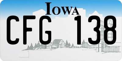 IA license plate CFG138