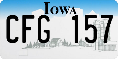 IA license plate CFG157