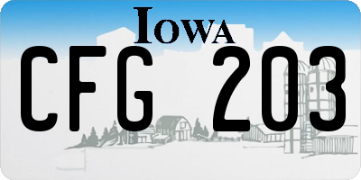 IA license plate CFG203
