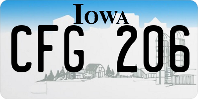 IA license plate CFG206