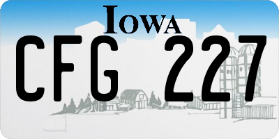 IA license plate CFG227