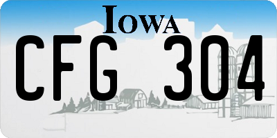 IA license plate CFG304