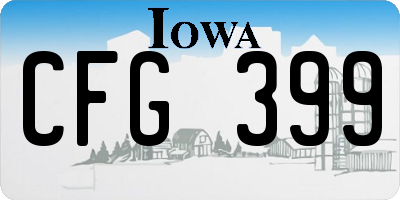 IA license plate CFG399