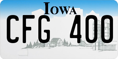 IA license plate CFG400