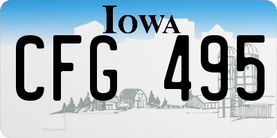 IA license plate CFG495