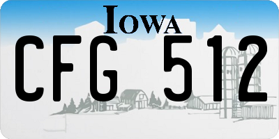 IA license plate CFG512
