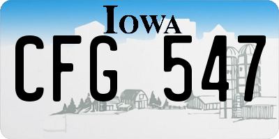 IA license plate CFG547